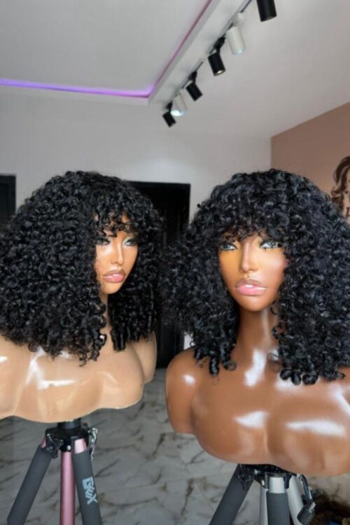 Natural Colour SDD Donor Pixie Curls Fringe Wig – 100% Human Hair